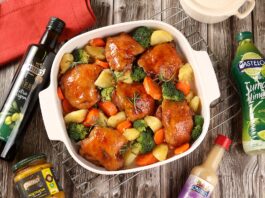 Frango temperado com legumes
